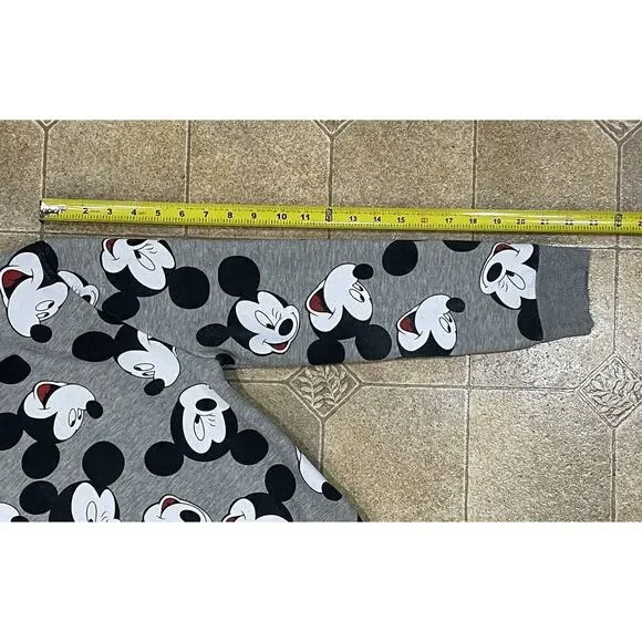 Disney Mickey Mouse Faces Pullover Crewneck Sweatshirt Gray Women’s X-Small 2/4 - Picture 4 of 11